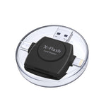 X-Flash R01 3 合 1 8 針 + USB-C / Type-C + Micro USB 介面 SD / TF 卡讀卡器