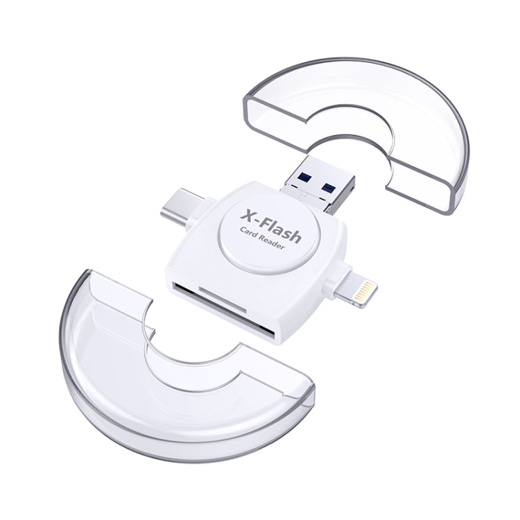 X-Flash R01 3 合 1 8 針 + USB-C / Type-C + Micro USB 介面 SD / TF 卡讀卡器