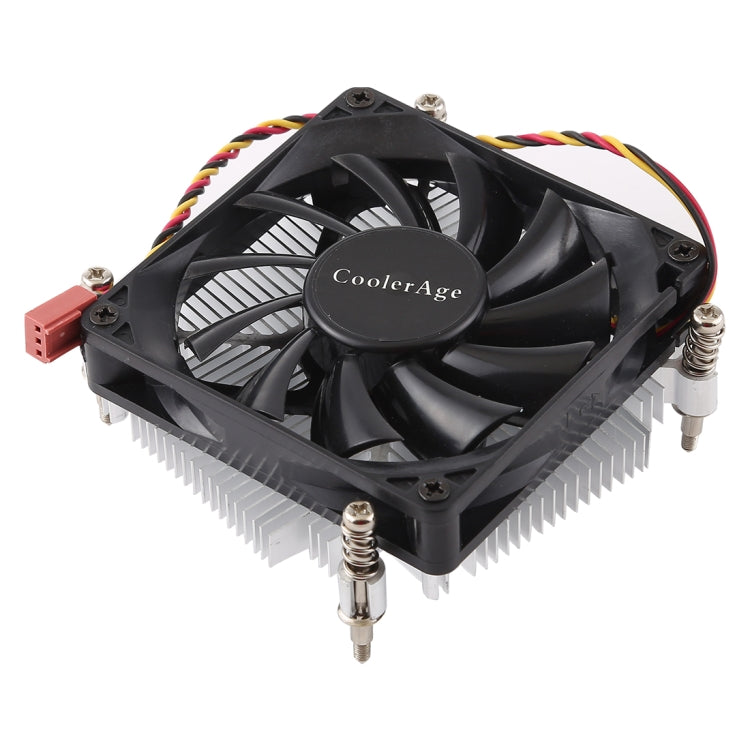 CoolAge 1155-1U 直流 12V 2000轉 30.5立方英尺/分鐘鋁製散熱片液壓軸承散熱風扇，CPU 散熱風扇，適用 Intel 1150 1156 1151，1155-1U 鋁製