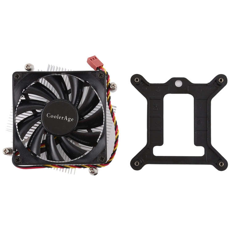 CoolAge 1155-1U 直流 12V 2000轉 30.5立方英尺/分鐘鋁製散熱片液壓軸承散熱風扇，CPU 散熱風扇，適用 Intel 1150 1156 1151，1155-1U 鋁製