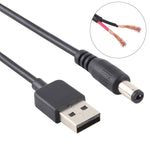 3A USB 轉 5.5 x 2.1毫米直流電源插頭線，長度：1米，USB 轉直流 5.5x2.1毫米
