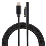 USB-C / Type-C 轉 6 針尼龍公頭電源線，適用 Microsoft Surface Pro 3 / 4 / 5 / 6 筆記型電腦變壓器，線長：1.5米，適用 Microsoft Surface Pro 3 / 4 / 5 / 6