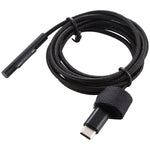 USB-C / Type-C 轉 6 針尼龍公頭電源線，適用 Microsoft Surface Pro 3 / 4 / 5 / 6 筆記型電腦變壓器，線長：1.5米，適用 Microsoft Surface Pro 3 / 4 / 5 / 6