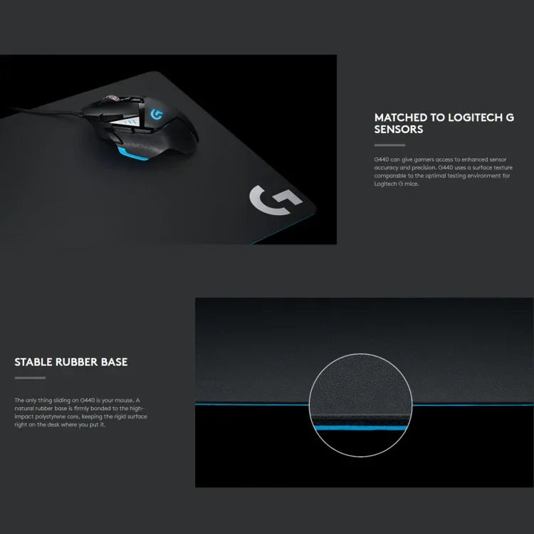 Logitech G440 硬質電競滑鼠墊，尺寸：34 x 28cm，G440 硬質