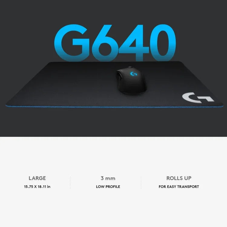 Logitech G640 布面軟質電競滑鼠墊，尺寸：46 x 40cm，G640 布面軟質