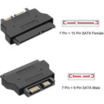SATA 22 針母頭轉 SLIMLINE SATA 13 針公頭轉接器，SATA 22 針母頭轉 SATA 13 針