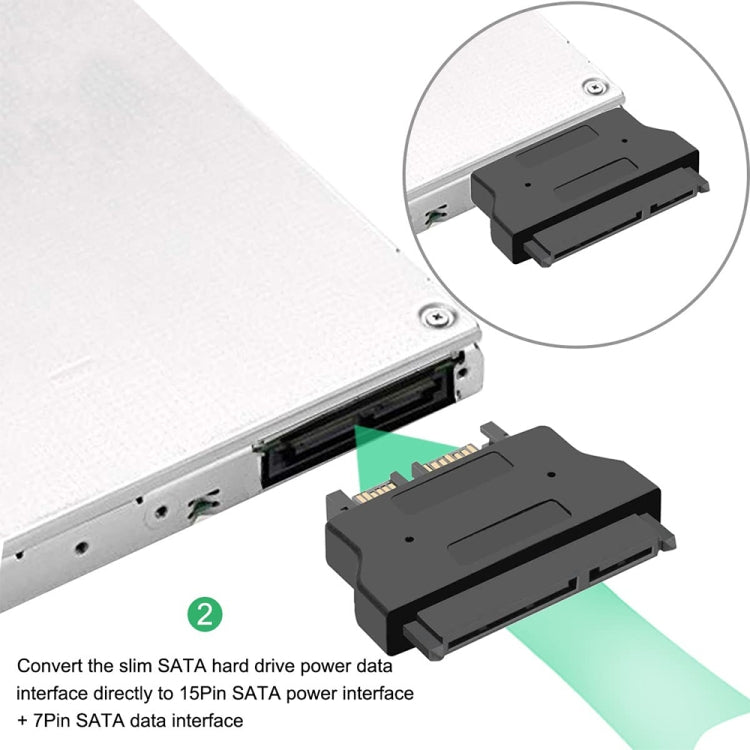 SATA 22 針母頭轉 SLIMLINE SATA 13 針公頭轉接器，SATA 22 針母頭轉 SATA 13 針