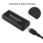 DC 4.5 x 3.0mm電源插孔母頭轉USB-C / Type C母頭電源連接器轉接器，附15cm USB-C / Type C線纜，4.5x3.0mm
