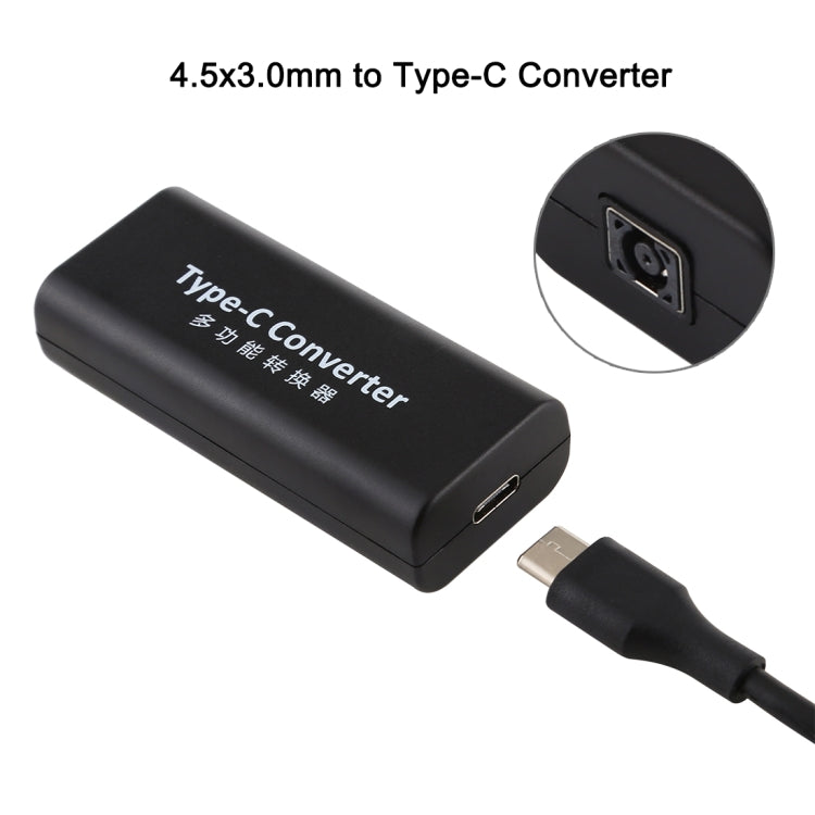 DC 4.5 x 3.0mm電源插孔母頭轉USB-C / Type C母頭電源連接器轉接器，附15cm USB-C / Type C線纜，4.5x3.0mm