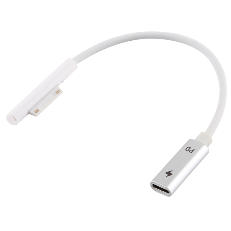 USB-C / Type-C母頭轉6針公頭筆電PD快充線，適用Microsoft Surface Pro 9 / 8 / 7 / 6 / 5 / 4 / 3，線長：0.2m，Pro 9 / 8 / 7 / 6 / 5 / 4 / 3轉USB-C / Type-C母頭黑色