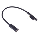 USB-C / Type-C母頭轉6針公頭筆電PD快充線，適用Microsoft Surface Pro 9 / 8 / 7 / 6 / 5 / 4 / 3，線長：0.2m，Pro 9 / 8 / 7 / 6 / 5 / 4 / 3轉USB-C / Type-C母頭黑色