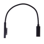 USB-C / Type-C母頭轉6針公頭筆電PD快充線，適用Microsoft Surface Pro 9 / 8 / 7 / 6 / 5 / 4 / 3，線長：0.2m，Pro 9 / 8 / 7 / 6 / 5 / 4 / 3轉USB-C / Type-C母頭黑色