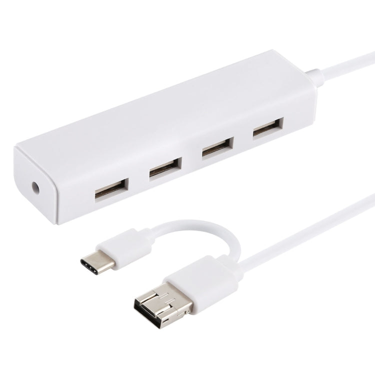 3合1 USB-C / Type-C + Micro USB + 4個USB 2.0埠集線器轉換器，線長：12cm，3合1（白色），3合1（黑色）
