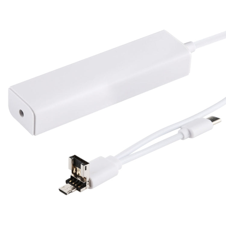 3合1 USB-C / Type-C + Micro USB + 4個USB 2.0埠集線器轉換器，線長：12cm，3合1（白色），3合1（黑色）