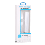 3合1 USB-C / Type-C + Micro USB + 4個USB 2.0埠集線器轉換器，線長：12cm，3合1（白色），3合1（黑色）