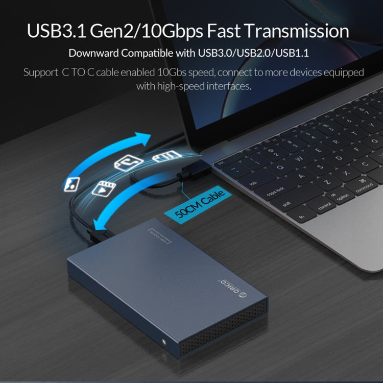 ORICO DD25 C3 2.5吋Type-C轉Type-C及USB機械式SSD硬碟外殼，支援容量：6TB