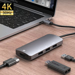 UC912 4合1 4K 30Hz USB 3.0 + 2個USB 2.0轉USB-C / Type-C多功能集線器轉接器，UC912 USB 3.0 + 2個USB 2.0