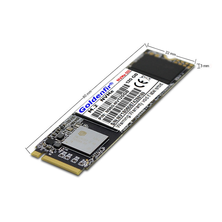 Goldenfir 2.5吋M.2 NVMe固態硬碟，容量：120GB，M.2 NVMe 120GB