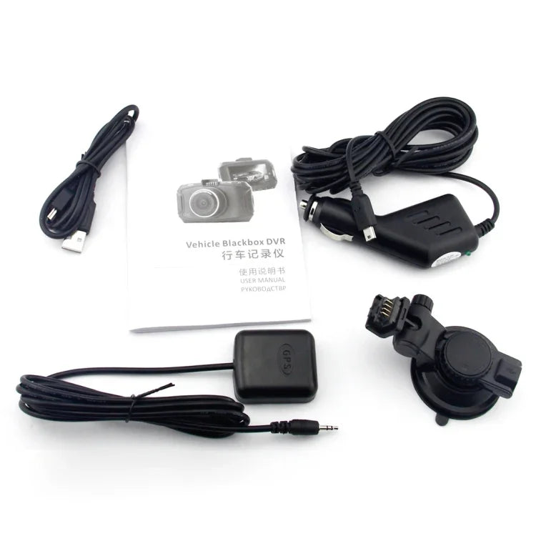 GS90C 車用行車記錄器 2.7 吋 LCD 螢幕 HD 2304 x 1296P 170 度廣角視野，支援動態偵測／TF 卡／G 感測器／HDMI，GS90C