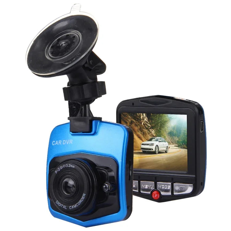 VGA 480P 車用攝錄影機 DVR 行車記錄器數位攝影機語音錄音機，配備 2.4 吋 LCD 螢幕顯示，支援 32GB Micro TF 卡及紅外線夜視功能（黑藍色），2.4 吋 LCD