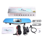 G835 高清 1080P 4.3 吋螢幕顯示後視鏡車用 DVR，Generalplus 2248，雙鏡頭 170 度廣角視野，支援 HDR 錄影／動態偵測功能，G835