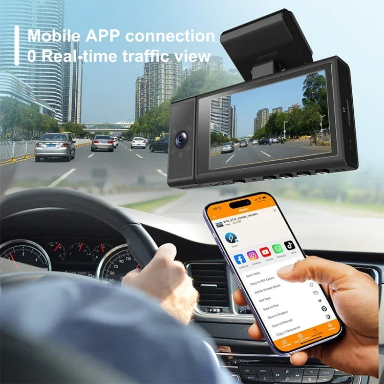 X12 2K超高清全景三錄WiFi車載行車記錄器 支持手機APP，X12
