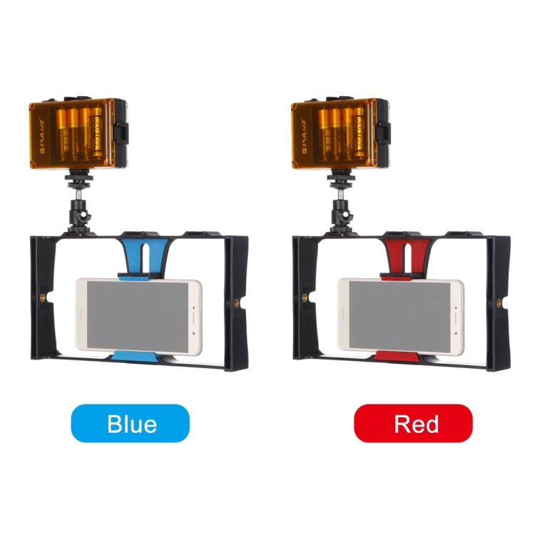 PULUZ 2合1 Vlogging直播LED自拍燈智慧型手機攝影架套件，含冷靴三腳架頭，適用iPhone、Galaxy、華為、小米、HTC、LG、Google及其他智慧型手機，Vlogging攝影架+燈光