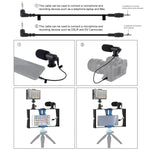 PULUZ 3合1 Vlogging直播LED自拍燈智慧型手機攝影架套件，含麥克風+冷靴三腳架頭，適用iPhone、Galaxy、華為、小米、HTC、LG、Google及其他智慧型手機，3合1，3合1（紅色），3合1（美規）