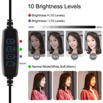 PULUZ 3合1 Vlogging直播智慧型手機攝影架+麥克風+4.7吋12公分環形LED自拍燈套件，含冷靴三腳架頭，適用iPhone、Galaxy、華為、小米、HTC、LG、Google及其他智慧型手機，3合1環形LED