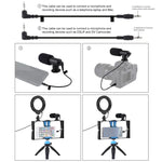 PULUZ 4合1 Vlogging直播智慧型手機攝影架+4.7吋12公分RGBW環形LED自拍燈+麥克風+口袋三腳架支架套件，含冷靴三腳架頭，4合1，4合1 RGBW環形LED