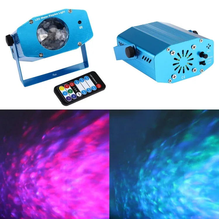 3W x 3 RGB 迷你水波投影儀帶遙控器，歐規插頭，歐規插頭