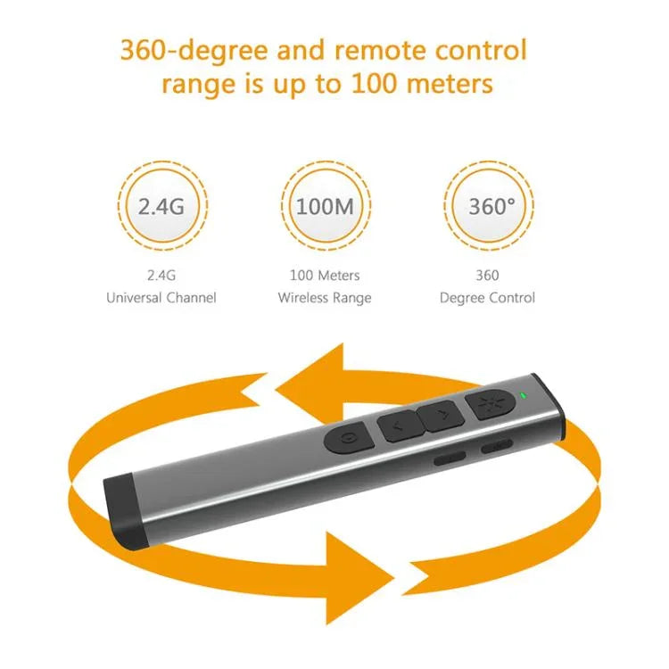 Doosl Dsit038 2.4GHz 無線簡報器 PowerPoint 點擊遙控器 綠光雷射指示筆，遙控距離：100m，綠光雷射