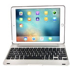 F19B 適用於 iPad 9.7（2017/2018）及 iPad Air、Air 2、iPad Pro 9.7 及新款 iPad 9.7 吋（2017）超薄 ABS 橫向翻蓋平板保護套 + 藍牙鍵盤