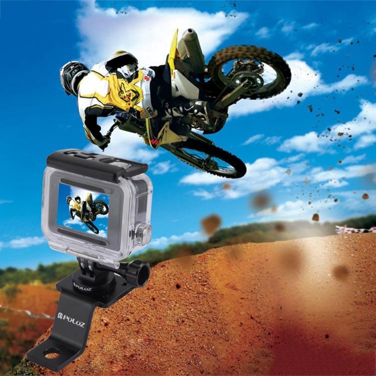 PULUZ 鋁合金機車固定支架，附三腳架轉接頭及螺絲，適用 GoPro、Insta360、DJI 及其他運動相機，固定支架 2（黑色）、固定支架 2（銀色）、固定支架 2（紅色）、固定支架 2（藍色）、固定支架 2（金色）