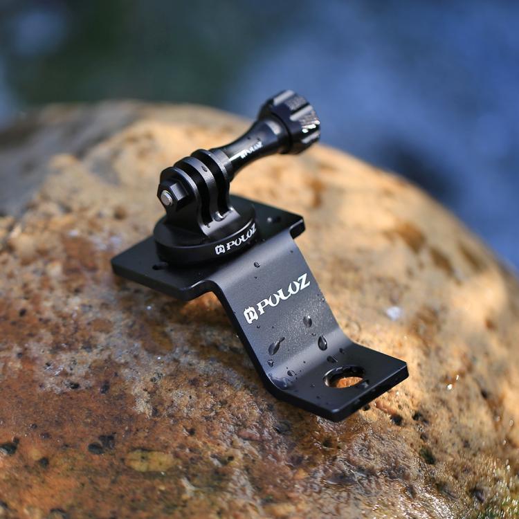 PULUZ 鋁合金機車固定支架，附三腳架轉接頭及螺絲，適用 GoPro、Insta360、DJI 及其他運動相機，固定支架 2（黑色）、固定支架 2（銀色）、固定支架 2（紅色）、固定支架 2（藍色）、固定支架 2（金色）
