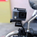 PULUZ 鋁合金機車固定支架，附三腳架轉接頭及螺絲，適用 GoPro、Insta360、DJI 及其他運動相機，固定支架 2（黑色）、固定支架 2（銀色）、固定支架 2（紅色）、固定支架 2（藍色）、固定支架 2（金色）