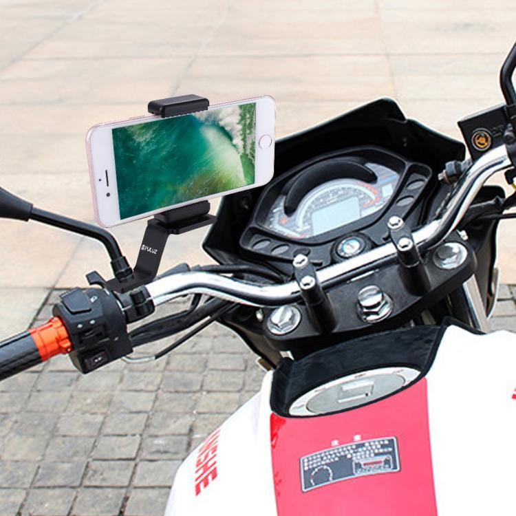 PULUZ 鋁合金機車固定支架，附三腳架轉接頭及螺絲，適用 GoPro、Insta360、DJI 及其他運動相機，固定支架 2（黑色）、固定支架 2（銀色）、固定支架 2（紅色）、固定支架 2（藍色）、固定支架 2（金色）