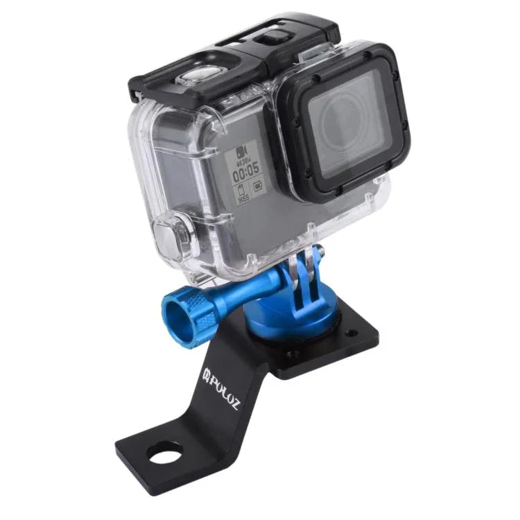 PULUZ 鋁合金機車固定支架，附三腳架轉接頭及螺絲，適用 GoPro、Insta360、DJI 及其他運動相機，固定支架 2（黑色）、固定支架 2（銀色）、固定支架 2（紅色）、固定支架 2（藍色）、固定支架 2（金色）