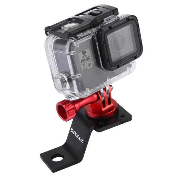 PULUZ 鋁合金機車固定支架，附三腳架轉接頭及螺絲，適用 GoPro、Insta360、DJI 及其他運動相機，固定支架 2（黑色）、固定支架 2（銀色）、固定支架 2（紅色）、固定支架 2（藍色）、固定支架 2（金色）