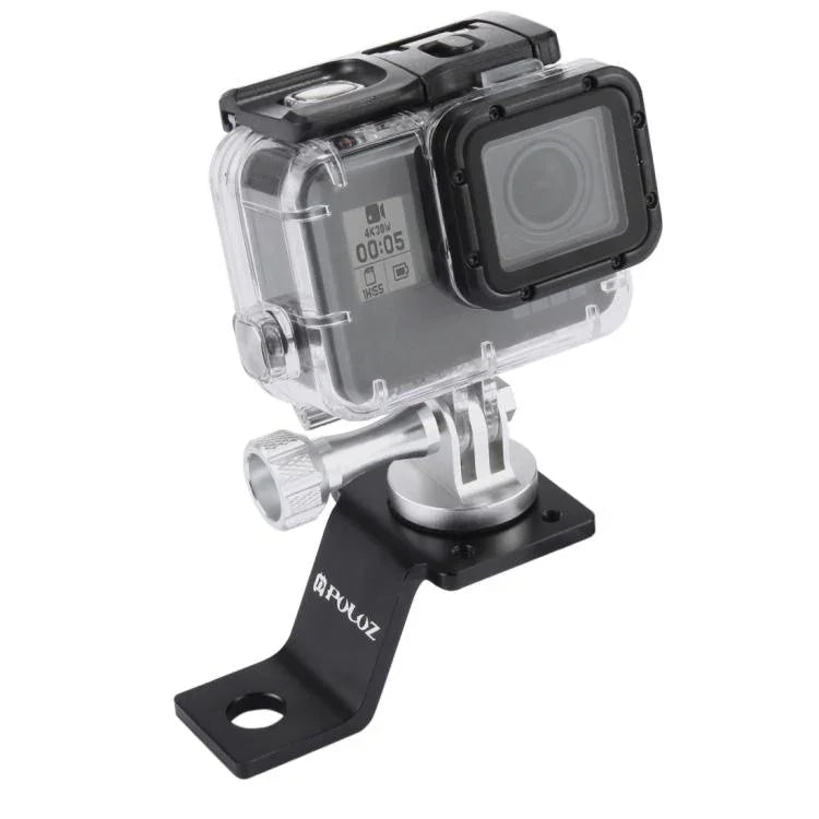PULUZ 鋁合金機車固定支架，附三腳架轉接頭及螺絲，適用 GoPro、Insta360、DJI 及其他運動相機，固定支架 2（黑色）、固定支架 2（銀色）、固定支架 2（紅色）、固定支架 2（藍色）、固定支架 2（金色）