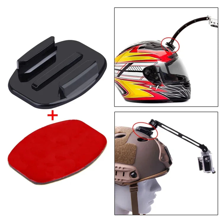 PULUZ 2 個平面安裝座 + 2 個黏貼安裝貼紙，適用 PULUZ 運動相機 Jaws 彈性夾具，適用 GoPro、Insta360、DJI 及其他運動相機，貼紙包 B