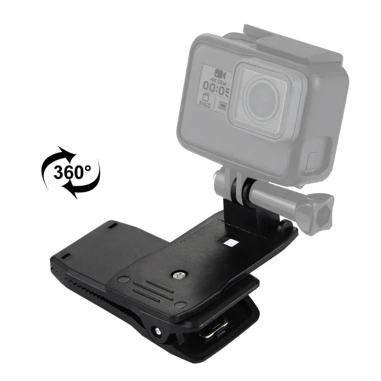 PULUZ 360度旋轉背包帽子 Rec 安裝快拆夾具，適用於 GoPro、Insta360、DJI 及其他運動相機，帽子 Rec 安裝座
