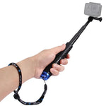 PULUZ 手持伸縮桿獨腳架，適用 GoPro、Insta360、DJI 及其他運動相機，長度：19-49cm，長度：19-49cm