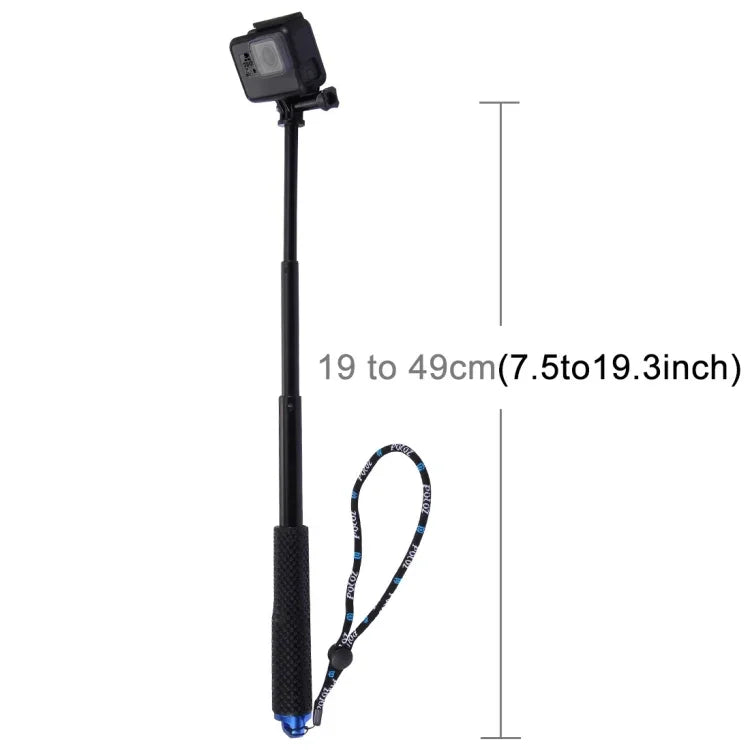PULUZ 手持伸縮桿獨腳架，適用 GoPro、Insta360、DJI 及其他運動相機，長度：19-49cm，長度：19-49cm