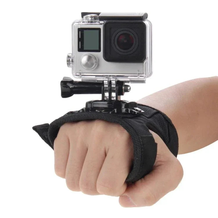 PULUZ 360度旋轉手套式掌心帶安裝帶 適用 GoPro、Insta360、DJI 及其他運動相機，手套掌心帶