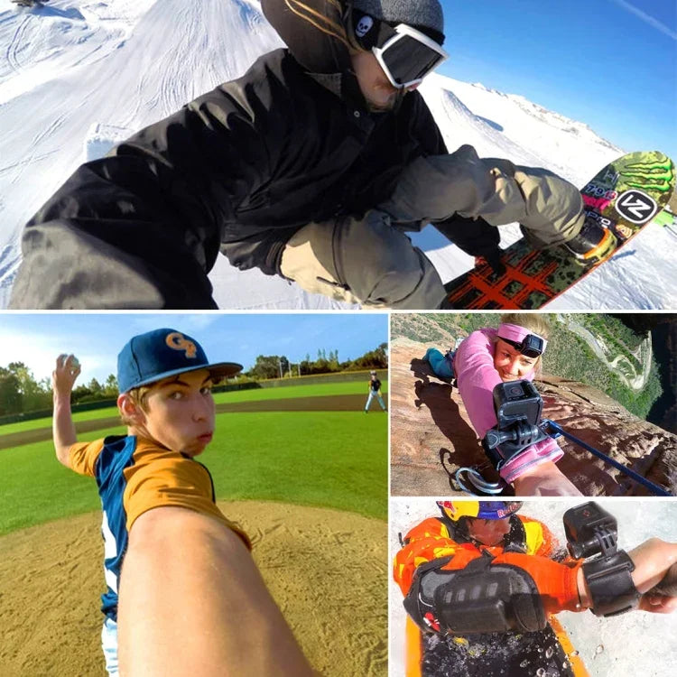PULUZ 360度旋轉手套式掌心帶安裝帶 適用 GoPro、Insta360、DJI 及其他運動相機，手套掌心帶
