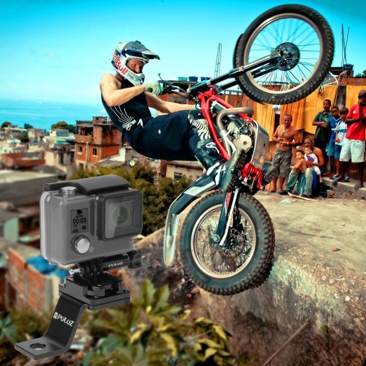 PULUZ 固定金屬摩托車支架 適用 GoPro、Insta360、DJI 及其他運動相機，固定支架1（黑色）、固定支架1（銀色）、固定支架1（紅色）、固定支架1（藍色）、固定支架1（金色）