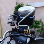 PULUZ 固定金屬摩托車支架 適用 GoPro、Insta360、DJI 及其他運動相機，固定支架1（黑色）、固定支架1（銀色）、固定支架1（紅色）、固定支架1（藍色）、固定支架1（金色）