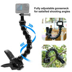 PULUZ 運動相機 Jaws 彈性夾具安裝座，適用於 GoPro、Insta360、DJI 及其他運動相機，Jaws 安裝座