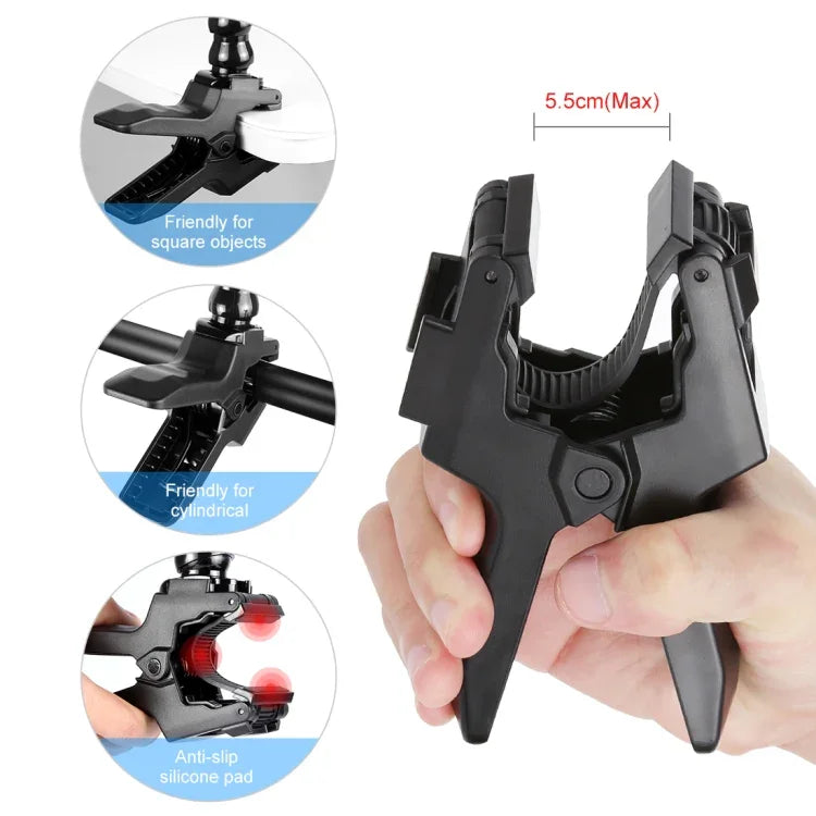 PULUZ 運動相機 Jaws 彈性夾具安裝座，適用於 GoPro、Insta360、DJI 及其他運動相機，Jaws 安裝座